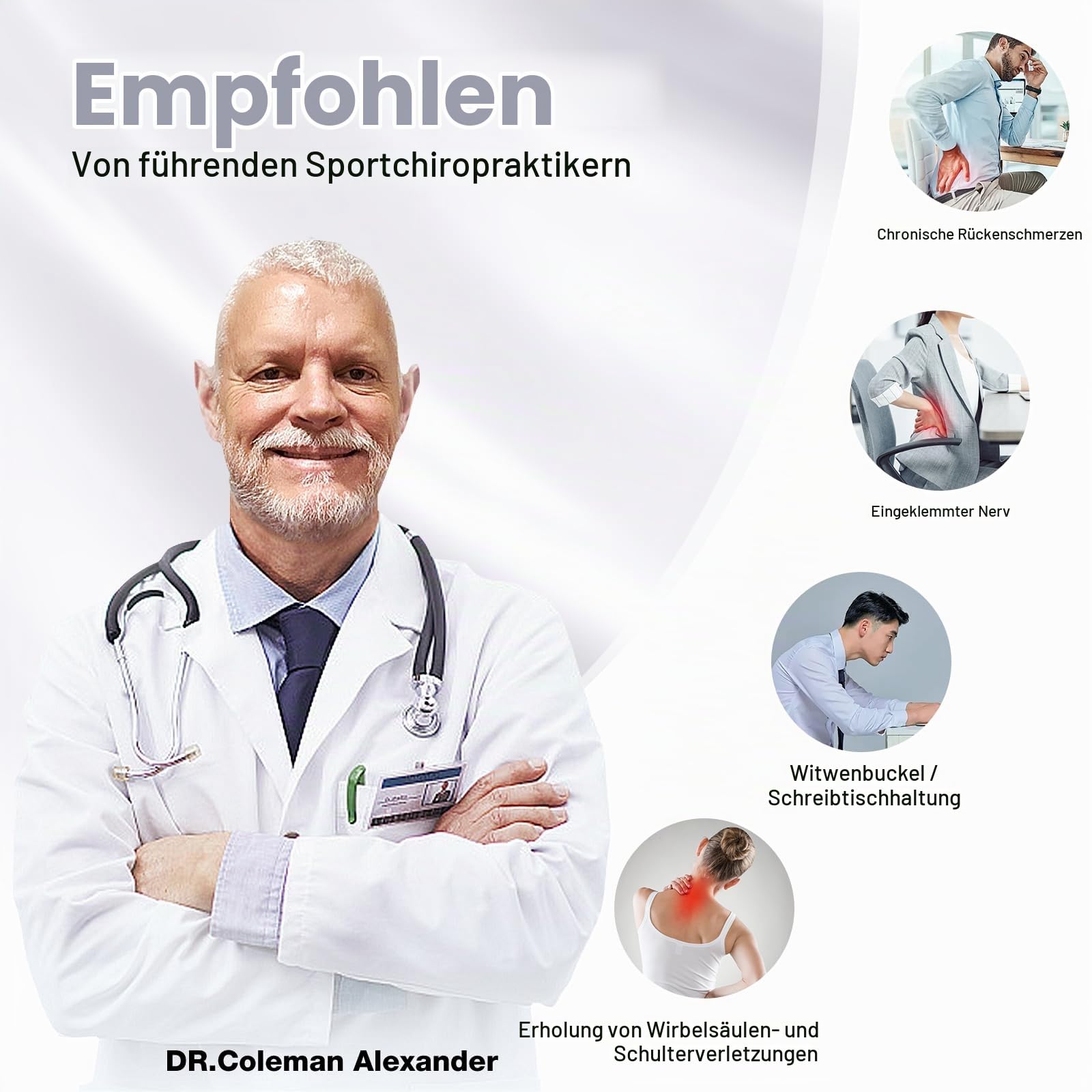 HYAKO SE Tiefengewebe-Massagepistole, 6.500 U/min, 5 Köpfe, 5 Stufen Leise | Sanfte Vibrationsmassage, löst Muskelverspannungen, ideal für Rücken, Nacken, Arme & Beine, für Einsteiger