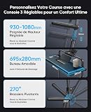 Tapis de Course Pliable Inclinable 12%, 6 en 1 Tapis de Marche avec Table Amovible, Max 12 km/h, 3.0HP, Poignée Télescopique de 15 cm et Courroie Lumineuse RGB, Charge Max 150 kg - 3
