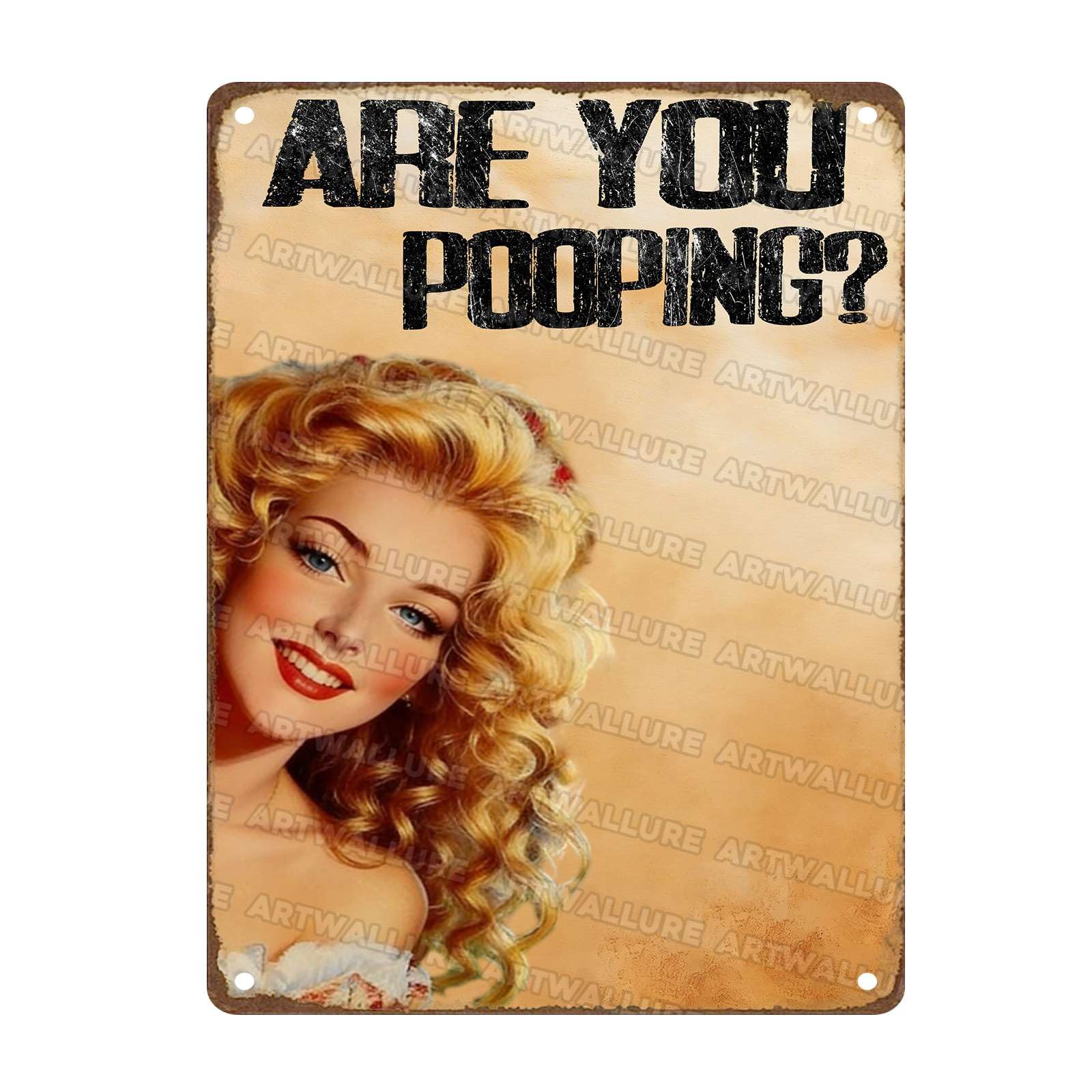 Are You Pooping Metal Sign Funny Women Wall Decor for Home Bathroom Poster Restroom Toilet Washroom 12x16Inch