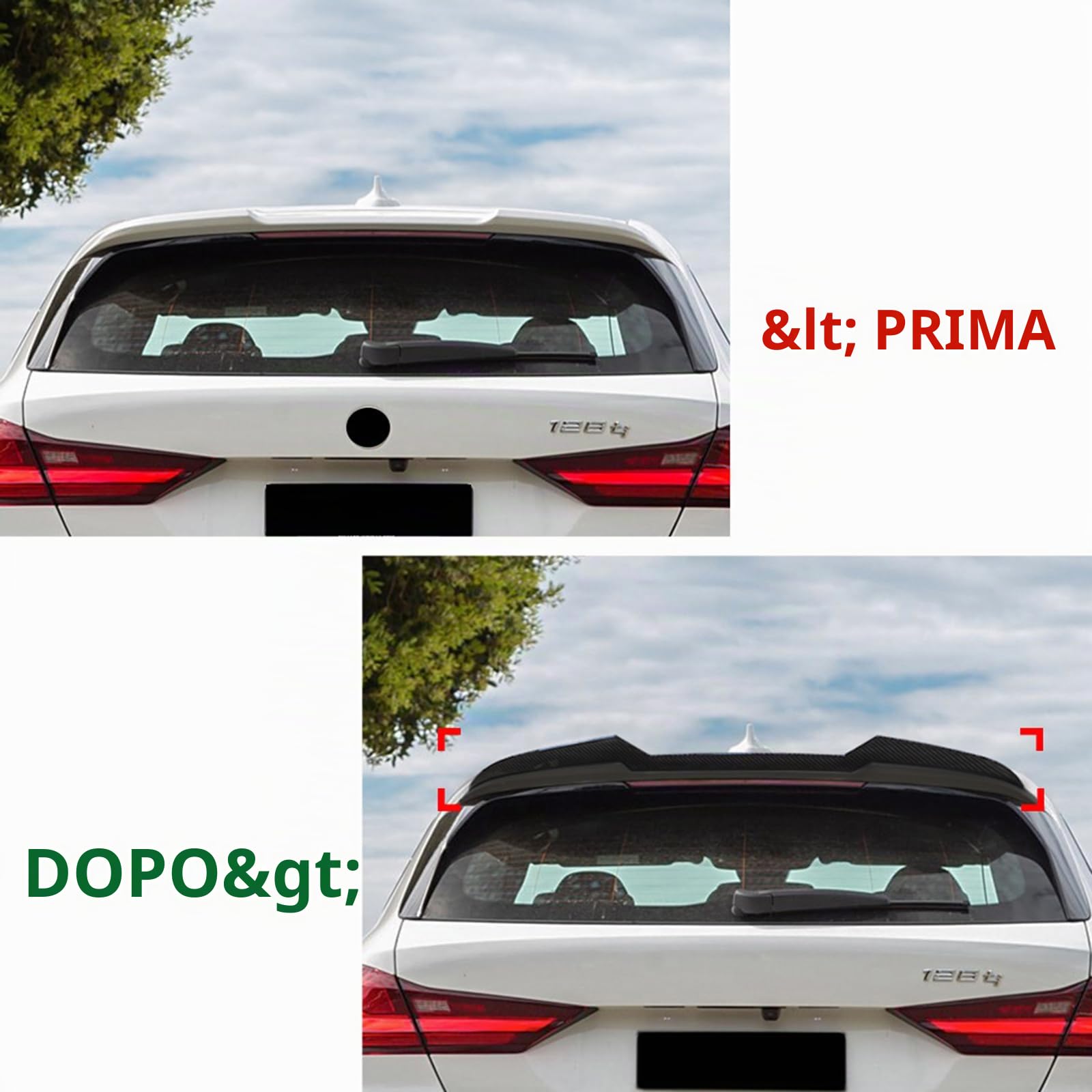 Spoiler posteriore per bagagliaio Lip Wing per BMW Serie 1 F40 M Sport 2019-2024
