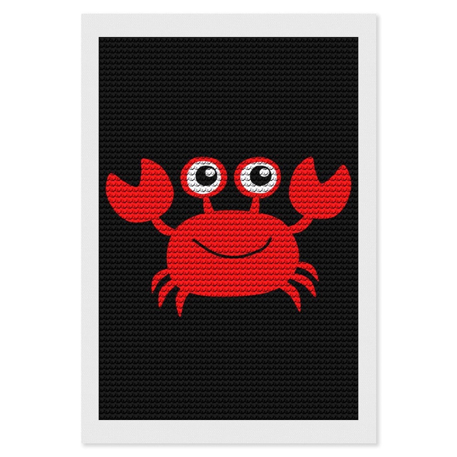 Nclqvjxzkhw Style Cute Crab Diamond Art Painting For Adult Round Diamonds Pictures Arts Crafts Home Wall Decor 8"X12"