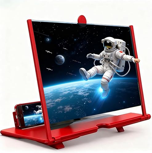 Lupa de pantalla de 12 pulgadas, pantalla de lupa para teléfono móvil HD 3D, pantalla de proyector de lupa para teléfono celular, diseño plegable