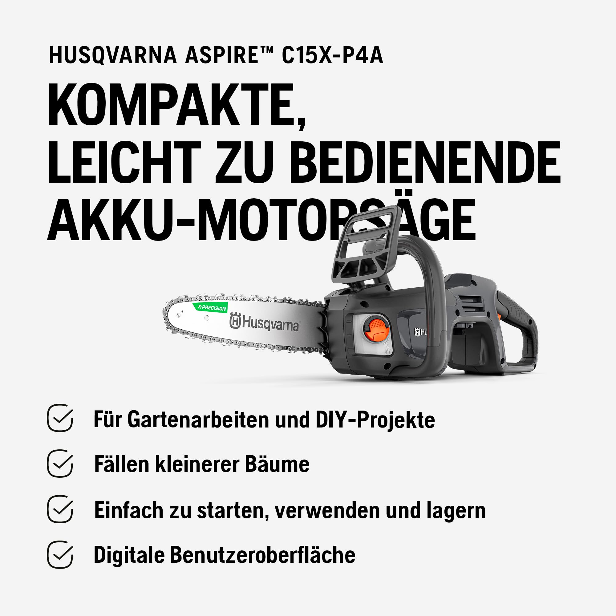 Husqvarna Pilarka Akumulatorowa C15X-P4A | (litowo-jonowa, 18V, wysoka prędkość) (bez akumulatora i ładowarki)