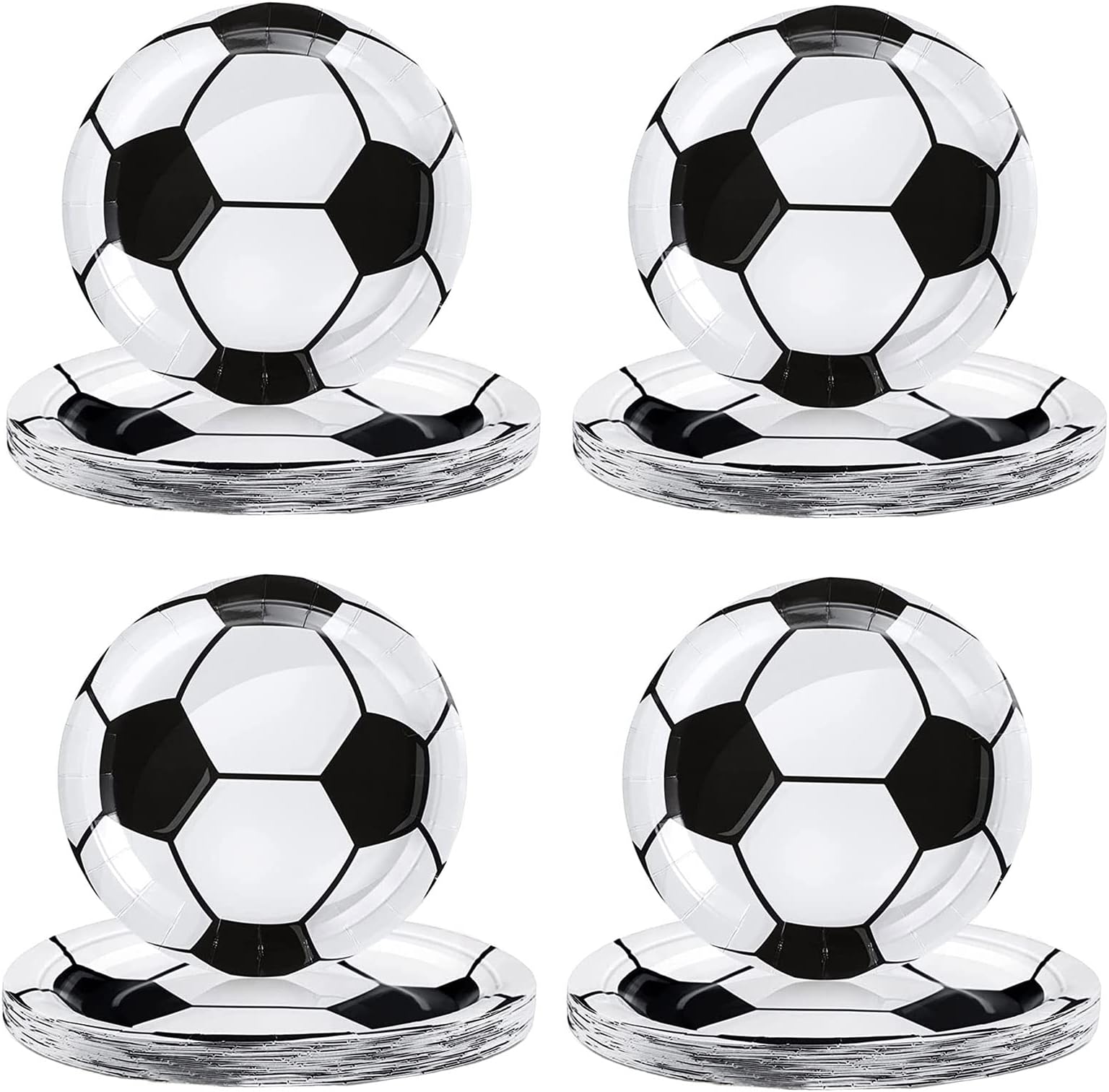 16Pcs 7Inch Football Paper Plates Party Decorations Disposable,White GOAL World Cup Soccer Design Platess,White Football Soccer Plates for Sport Game,Kids Holiday,Football Fans party Decoration
