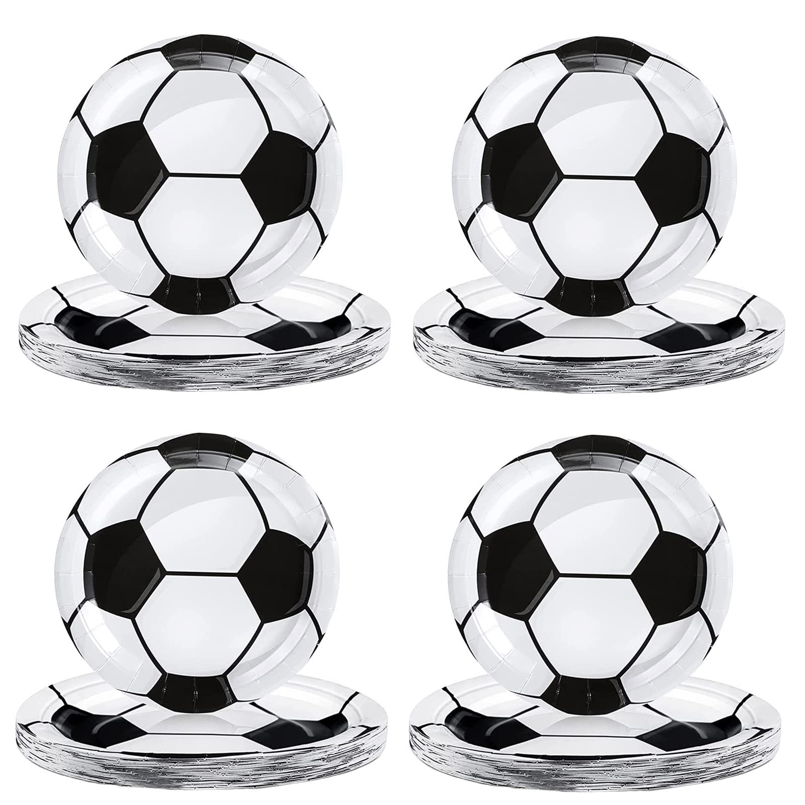 16Pcs 7Inch Football Paper Plates Party Decorations Disposable,White GOAL World Cup Soccer Design Platess,White Football Soccer Plates for Sport Game,Kids Holiday,Football Fans party Decoration