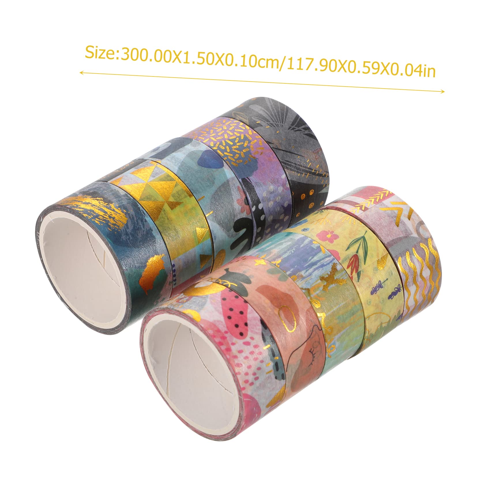HOMSFOU 5 Sätze Geometrisches Design Washi Tape Set Dekorative Klebebänder Für Diy Handbücher Scrapbooking Und Bastelprojekte Rolle 10 Rollen * 5