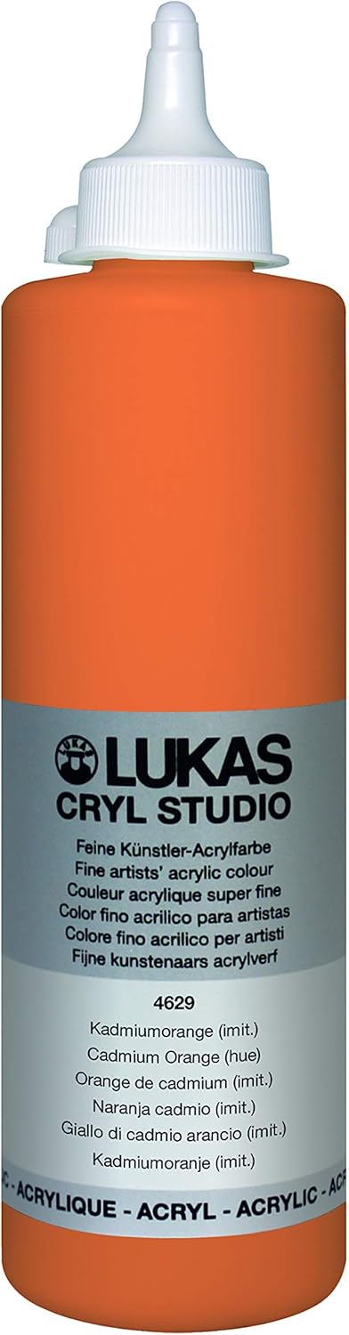 Artists Paint High Pigment Concentration Paint - 500 ml Bottle - Cadmium Orange Hue