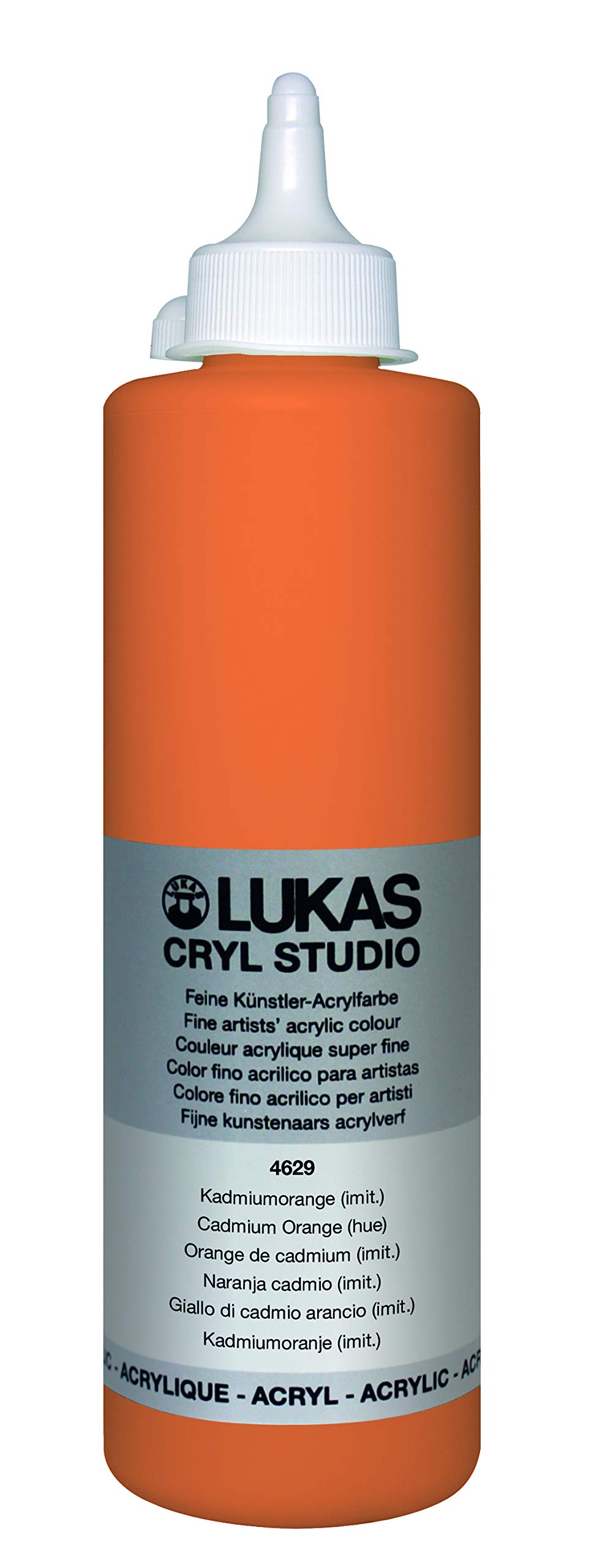 LUKASCryl Studio 500ml Premium Quality Acrylic Paint - Cadmium Orange (Imitation)