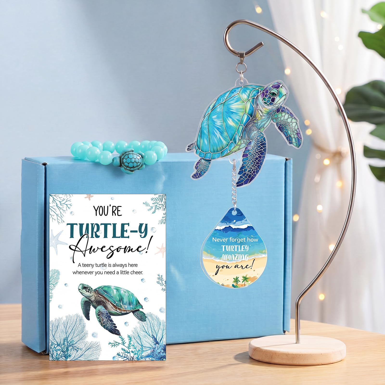 Bracelet de suivi de la mer et figurine tortue de mer pour femme et amie