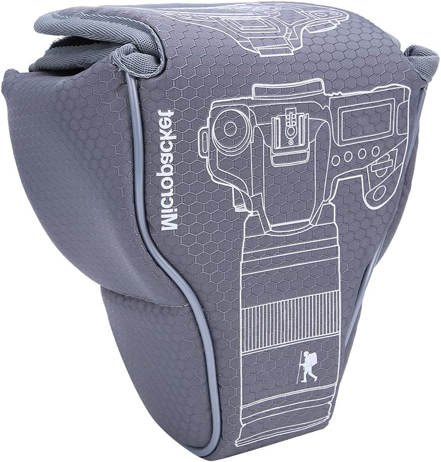 Okuyonic Damping Bag Pack, Nylon Camera Sling Bag Camera Bag Nylon Camera Bag Universal Waterproof Dust-proof for DSLR Mirrorless Camera(grey)