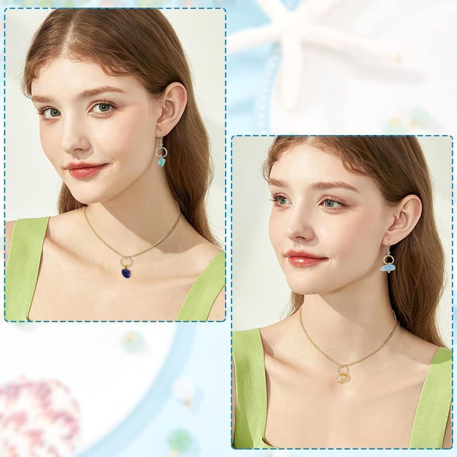 SUPERFINDINGS 84Pcs Natural Mixed Pendants Nuggets Gemstone Charms Crystal Stone Charms with Stainless Steel Jump Ring for Earring Necklace Bracelet Jewelry Making - Image 6