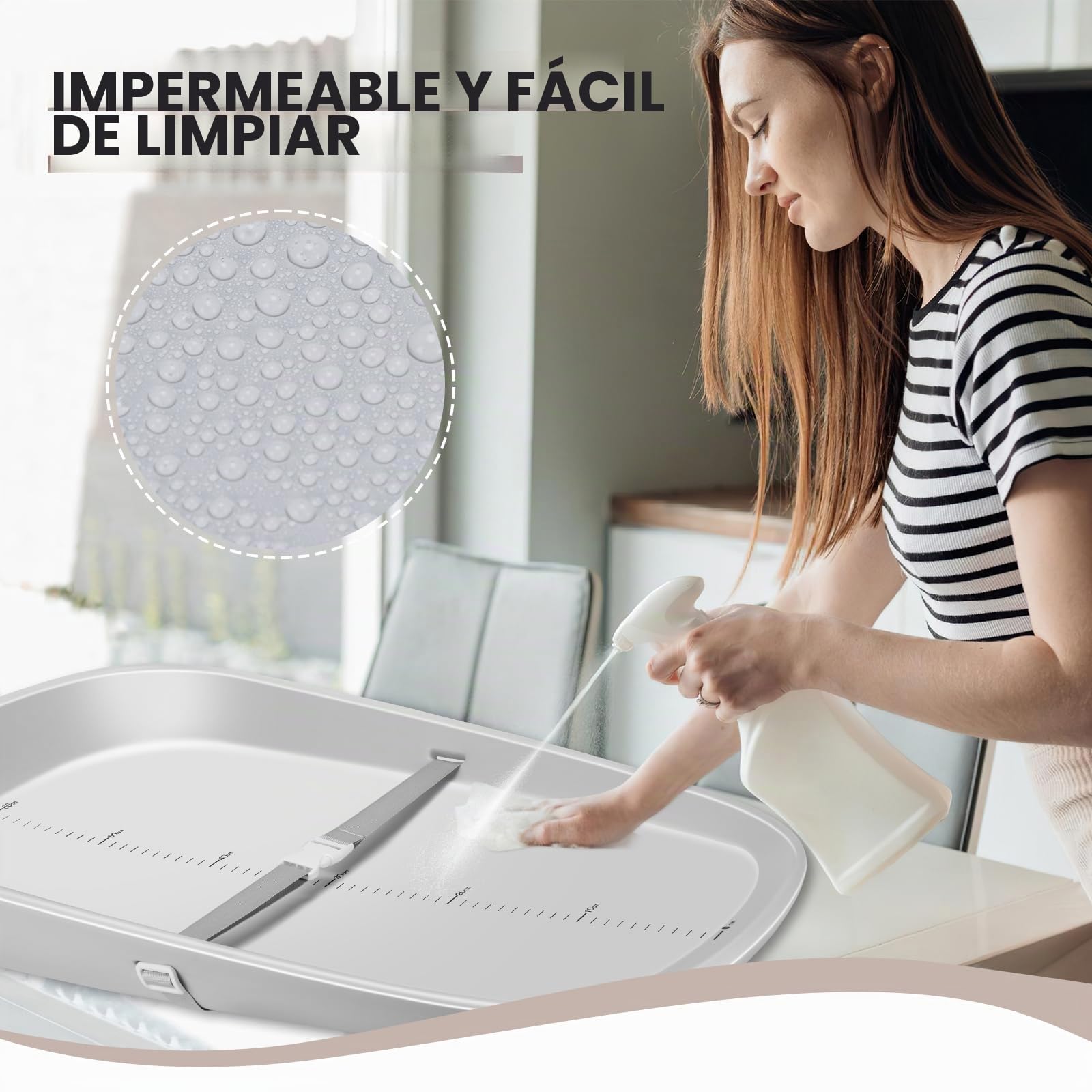 Cambiador de bebé EVA, cambiador portátil para cambiar pañales y cómoda, impermeable, suave, ligero, diseño ergonómico para bebé, se adapta a todas las mesas cambiadoras con línea de altura