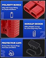 Vista 6 de Orion Motor Tech Paquete de 4 conectores de cable, kit de enchufe de arnés de cables de 175A para cables de calibre 2, batería de 12 V a 36 V, juego