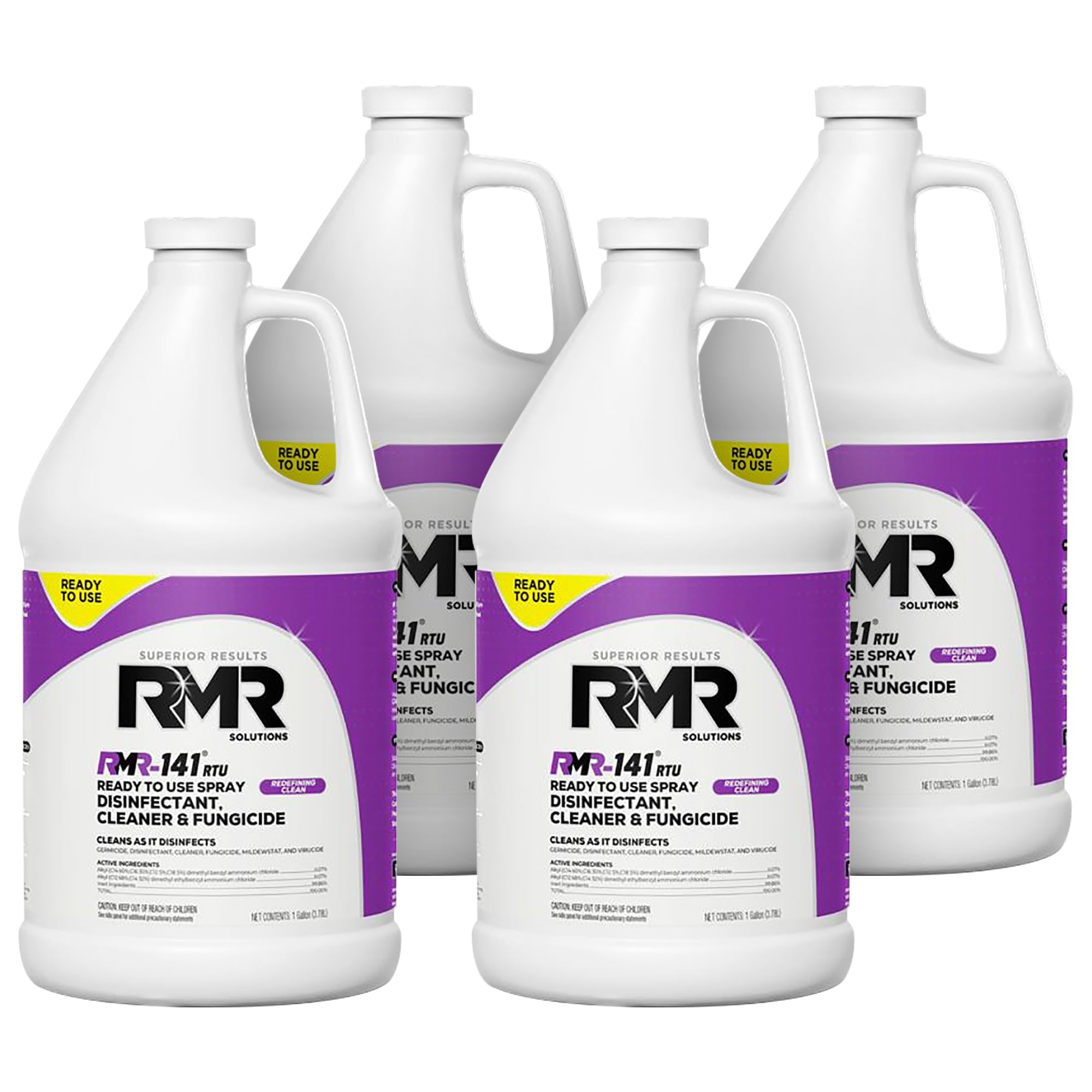RMR-141 EPA Registered Mold and Mildew Killer, Eliminates Odors, Removes Mold, Mildew, Bacteria, and Viruses, 4 Pack of 1 Gallon Bottles