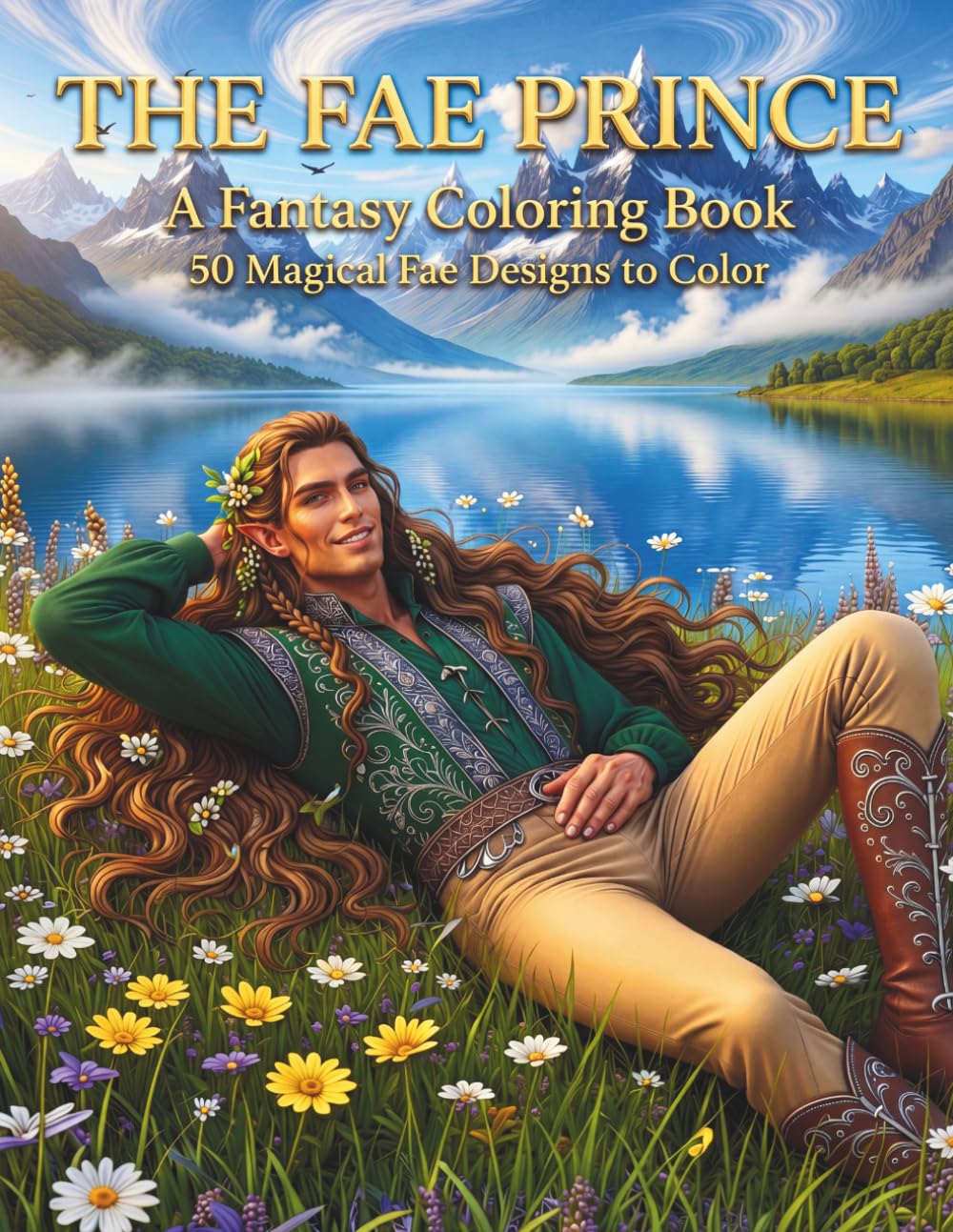 Fae Prince Coloring Book: Fantasy Romance Designs to Color Featuring Handsome Elven Men, Enchanted Realms, and Relaxing Scenes for Adults (Tales of the Fae Coloring Collection)