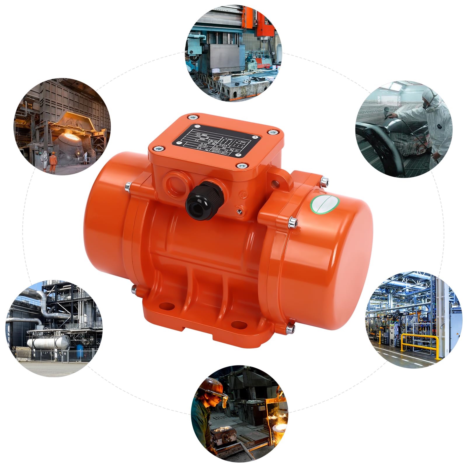 Motore vibrante a 3 fasi, 180 W, 220 V, in lega di alluminio, 3600 giri/min, motore vibratore elettrico regolabile, per dispositivi meccanici minerari, metallurgia, carbone