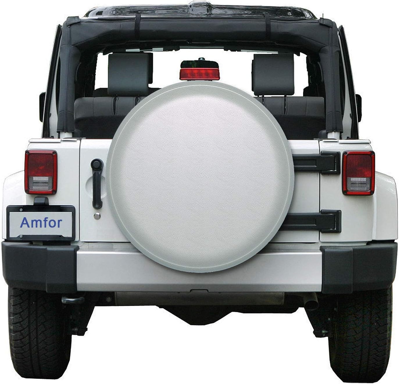 AmFor Spare Tire Cover, Universal Fit for Jeep, Trailer, RV, SUV, Truck and Many Vehicle, Wheel Diameter 25" - 27", Weatherproof Tire Protectors (White) : Automotive