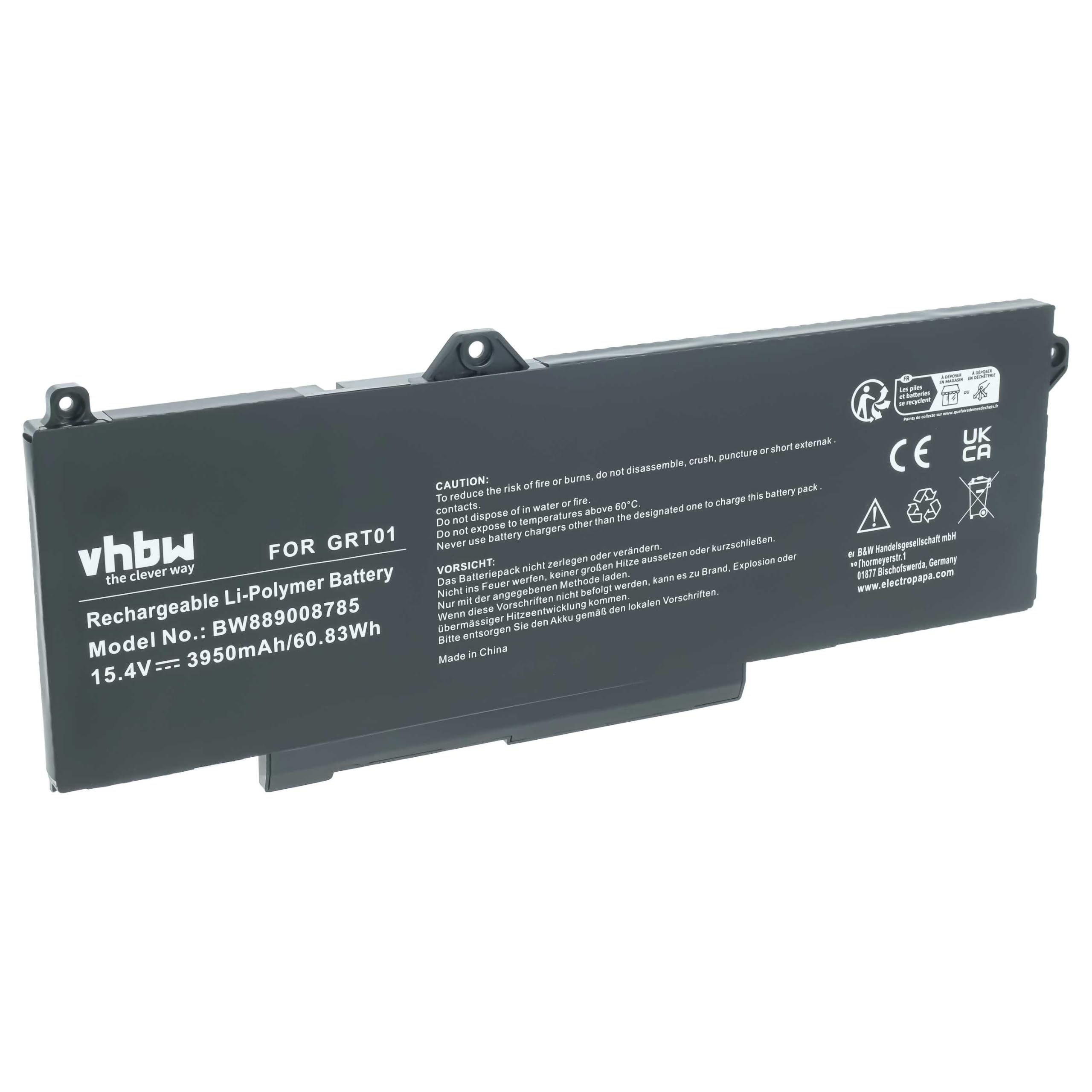 vhbw batteria sostituisce Dell GRT01, 53XP7, P104F003, 00P3TJ, 05RGW
