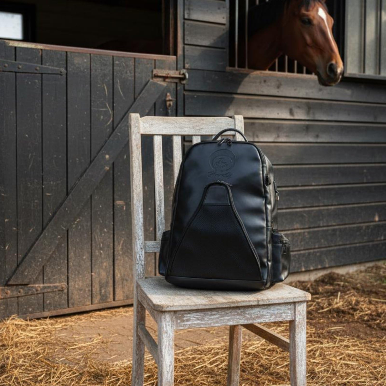 Zaino Equestre Borsa Attrezzatura Cavallo Sacca Casco Zainetto Stivali con Tasca Casco Modellata E Scomparto Stivali Ventilato Materiali Resistenti