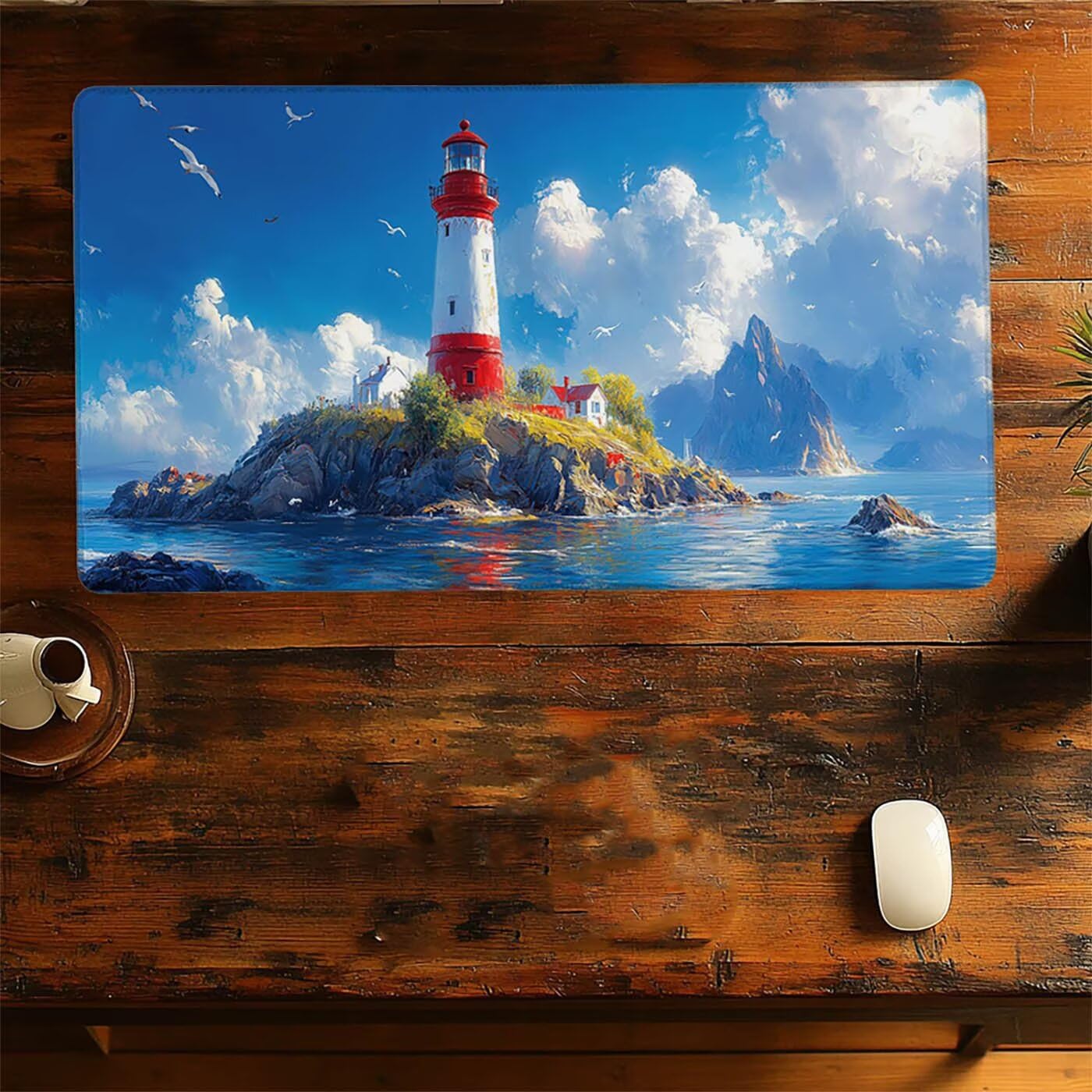 Reflektor Wodoodporna podkładka pod mysz krajobrazowa XXL 1000 x 500 x 3 mm, podkładka pod mysz do gier Poprawa precyzji i szybkości, podkładka pod mysz do biura dla graczy Bezprzewodowa klawiatura PC