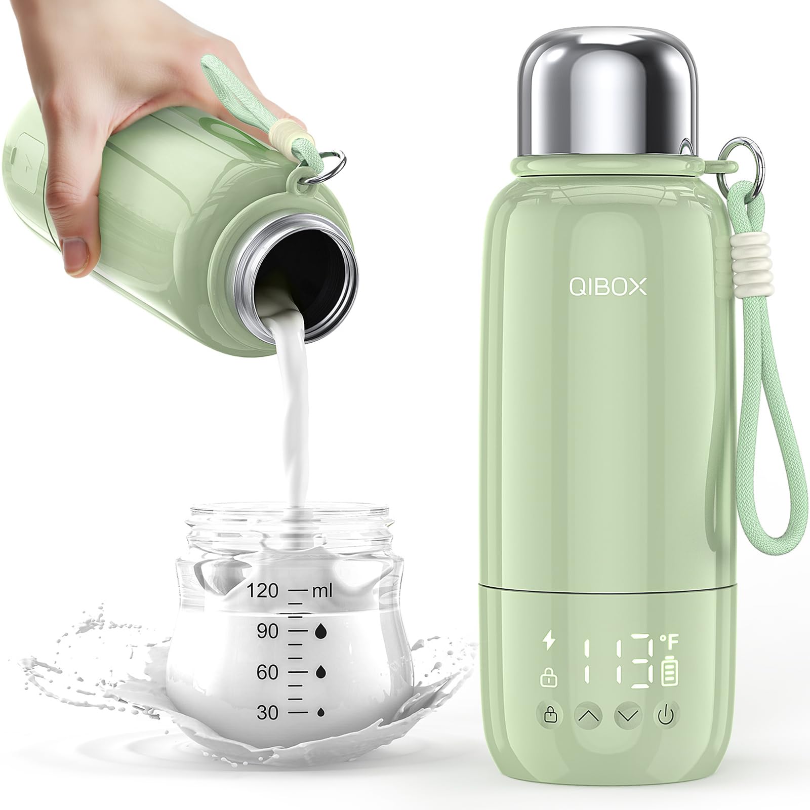 Portable Bottle Warmer for Travel - 3Min Fast Heating of Breast Milk and Formula, 36W Fast Charge, 17 Ounces Large Capacity, Baby Bottle Warmer On The Go for Outdoor Airplane and Car