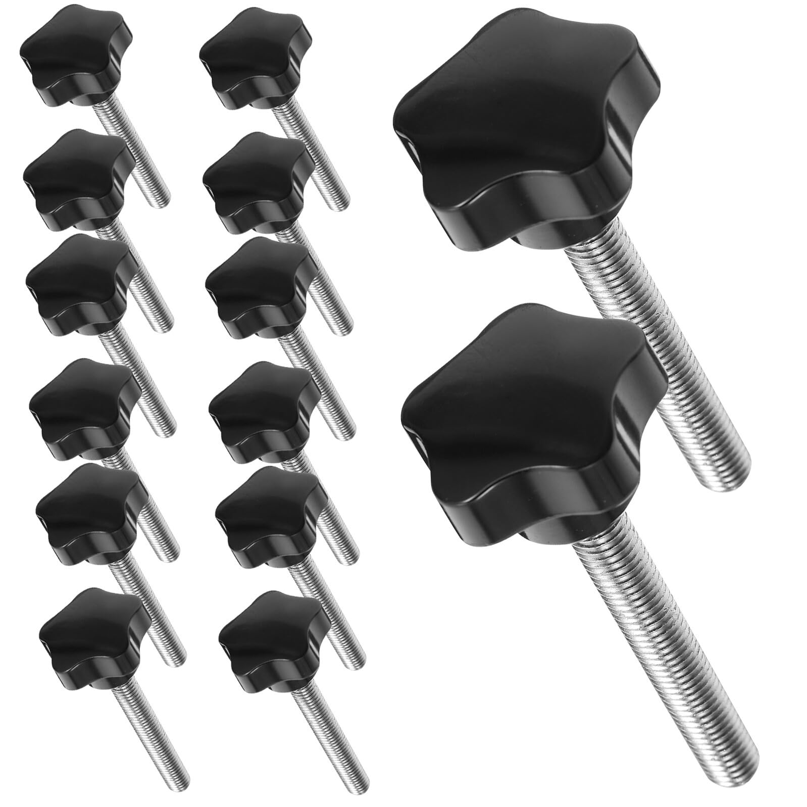 Alipis 20 Piezas Perilla Tornillo Estrella Antideslizante Negro Pzas Tornillo Roscado Manual Aislante para Montaje Industrial y Equipos de Herramientas