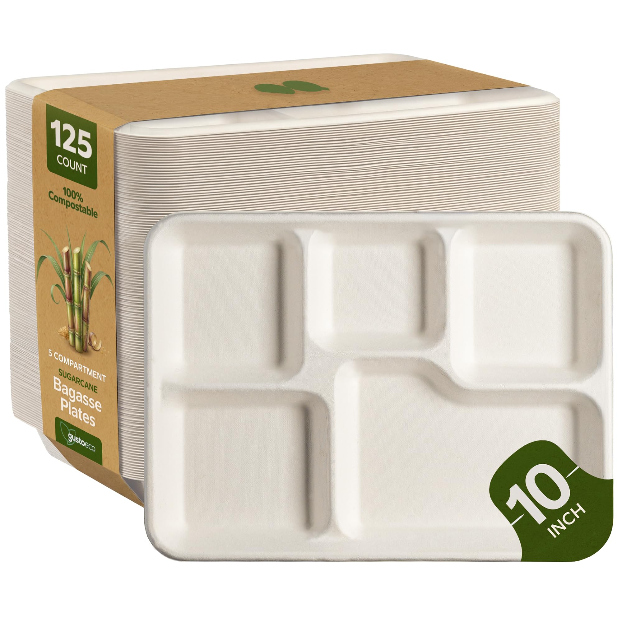 Amazon.com: GUSTO 100% Compostable Sugarcane Paper Plates, Heavy