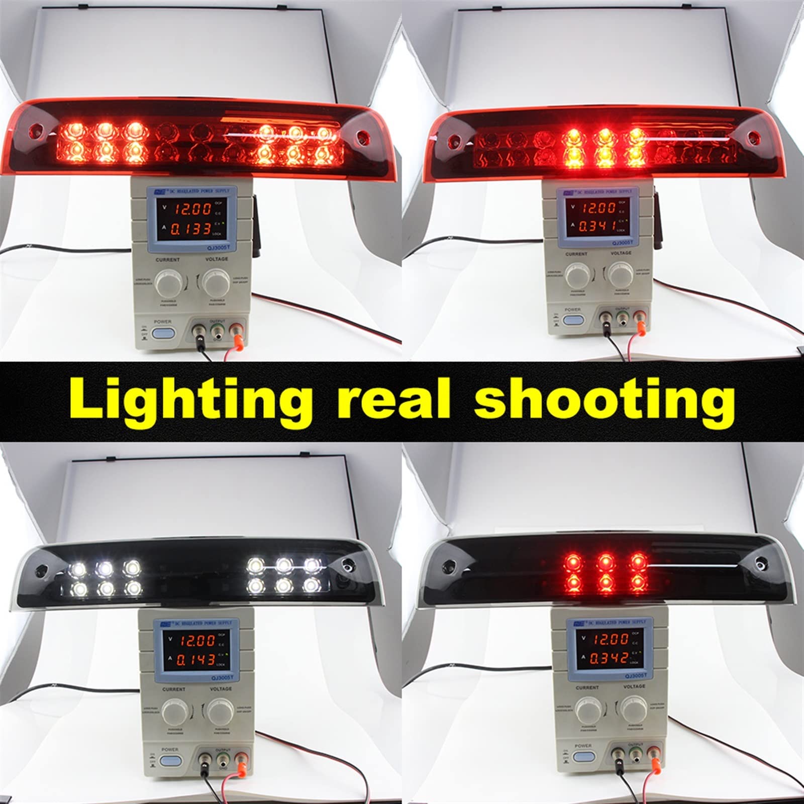 1pcs Car LIGHT RED Smoke Third Brake Cargo Light Fit For Dodge RAM 1500 2500 3500 2009-2018 OEM:55372082AB (Color : 1pcs LED Smoke Lens)