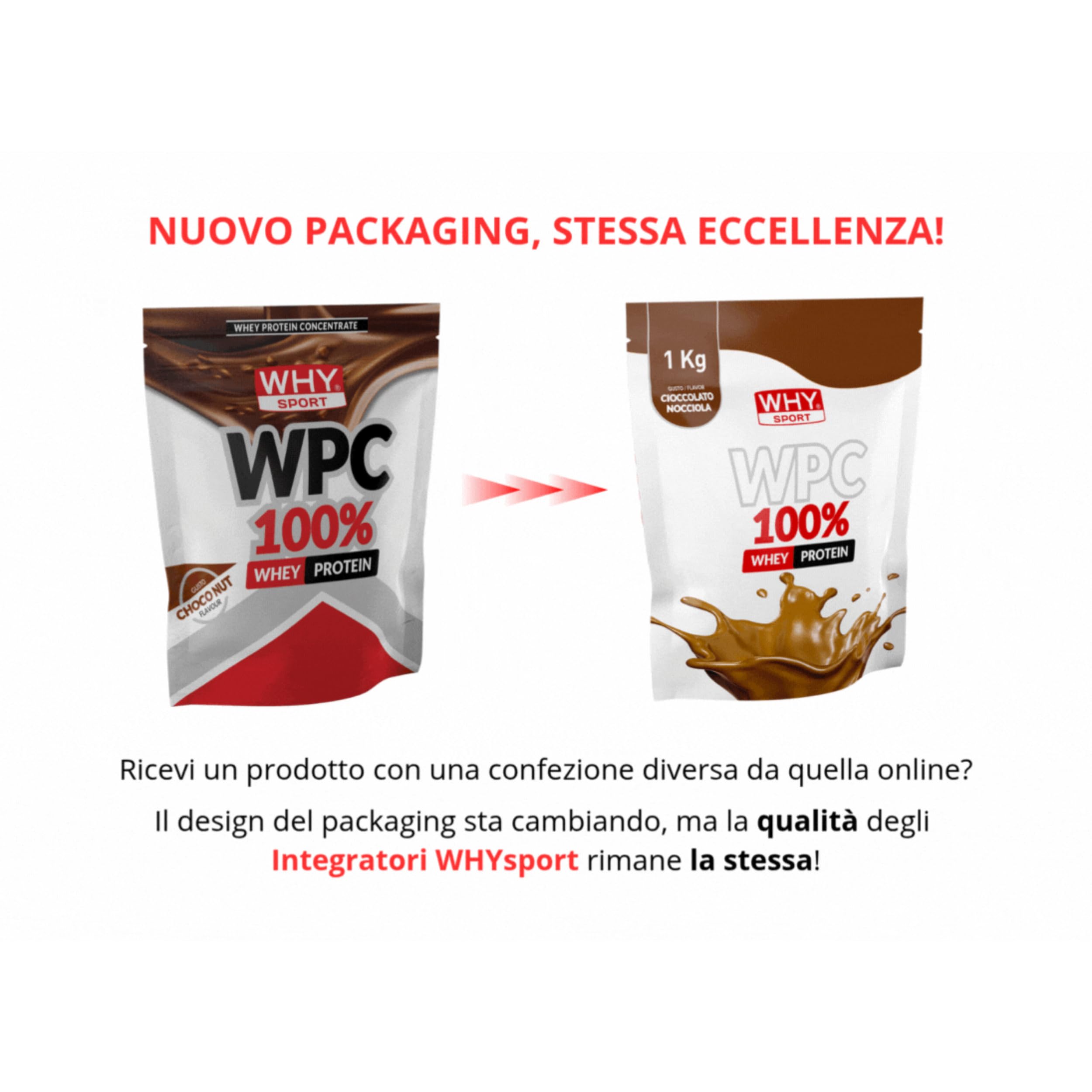 WHY SPORT WPC 100% WHEY PROTEIN 1 KG Choco Nut