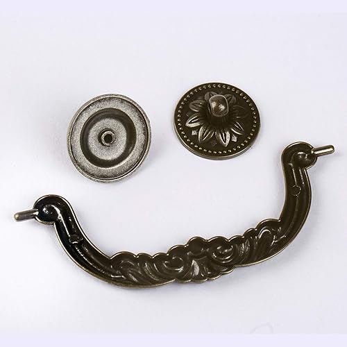 Vista 3 de Paquete de 6 manijas y pomos de gabinete de 5 pulgadas, anillo desplegable para cajones de cocina, manija vintage para cajones