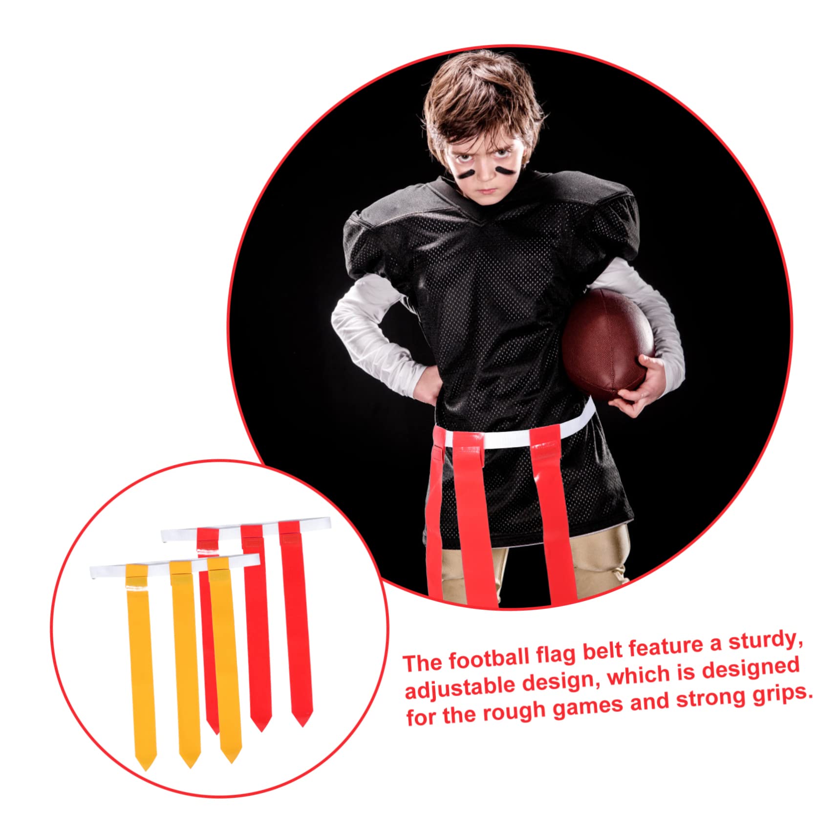 Abaodam Ceinture de Football avec Drapeaux Réglable pour Rugby Jeu Extérieur et Entraînement Ensemble Complet Ceintures Drapeaux et Jaunes pour Match et Loisirs