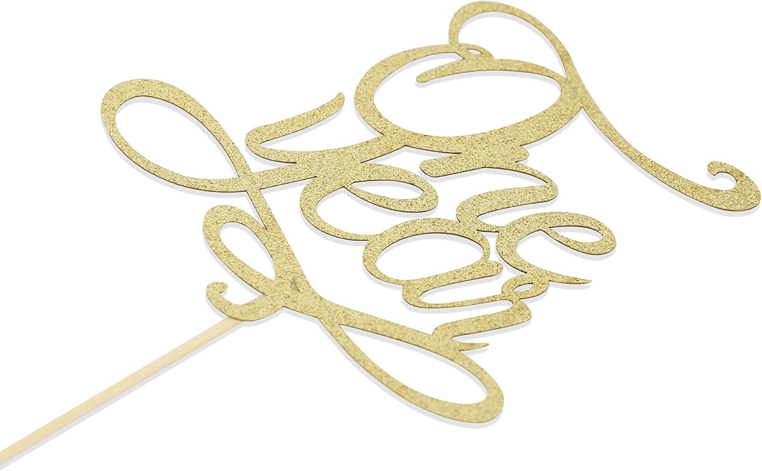 One Year Cake Topper - One Year Married Cake Topper, Golden Glitter Anniversary CakeTopper, 1st Anniversary Decorations
