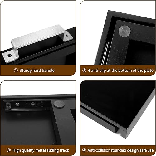 Miniatura 6 de Deslizador de electrodomésticos de madera con ruedas rodantes, soporte para cafetera para organización de mostrador de cocina, compatible con