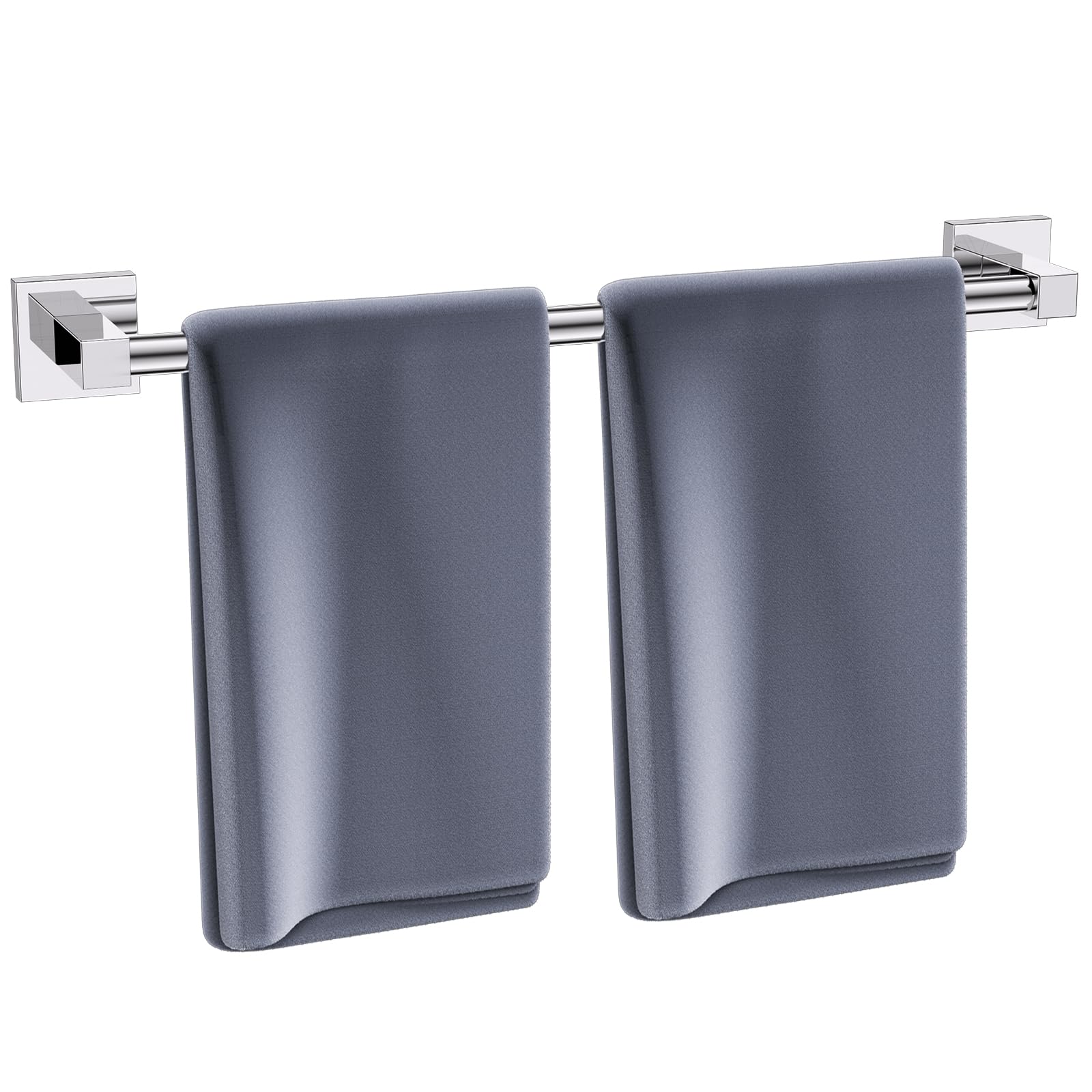 YACVCL Towel Rail SUS304 Stainless Steel 60cm/23.6in Chrome Hand Towel Holder Wall Mounted Towel Rack, Screw Towel Bar for Bathroom Kitchen Bedroom