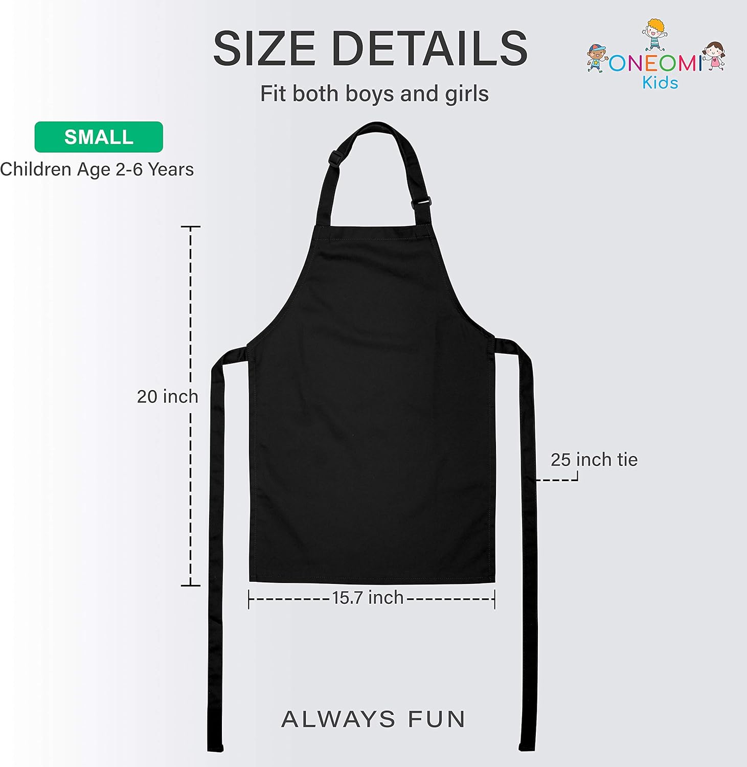 Kids Apron, Small, 100% Cotton With An Adjustable Strap to fit All Ages - Image 2