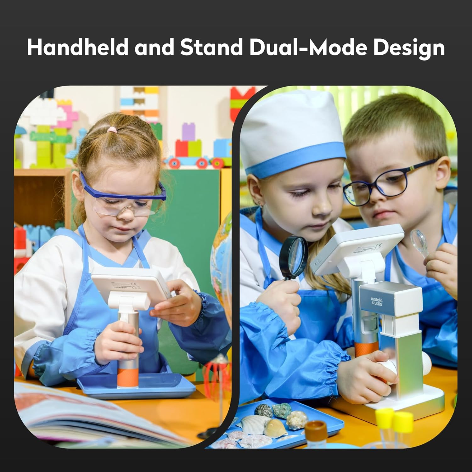 MX2-AS Microscope for Kids, 2-in-1 Handheld Miniscope, 1600X Digital Microscope with 4.3-inch 1080P Screen, Educational Kids Microscopes Kit for Boys Girls - Image 8