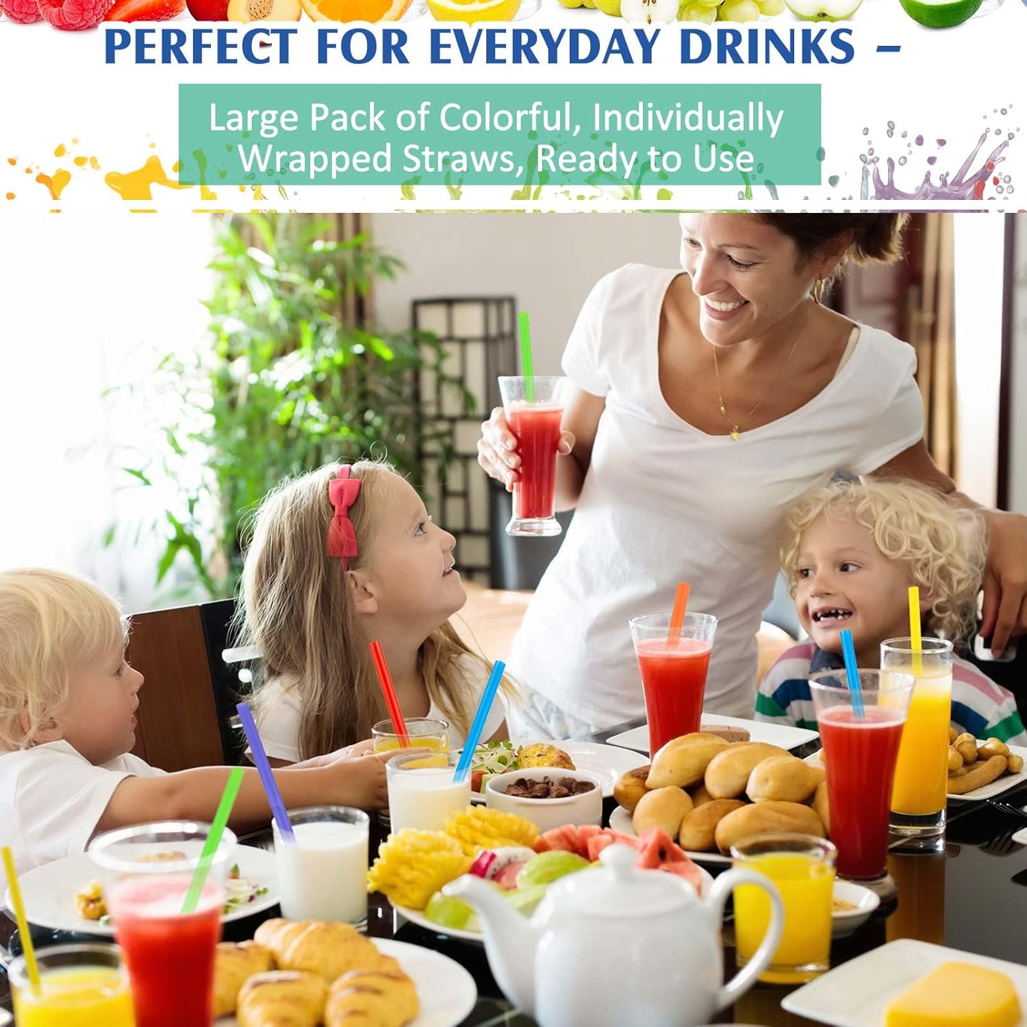 Tessco for you 600 Pcs 8.66 Inch Jumbo Smoothie Straws Bulk for 12-24 oz Disposable Cups Large Plastic Bubble Tea Straws Wide-Mouthed Individually Wrapped for Tall Milkshakes Drinking(Classic Color)