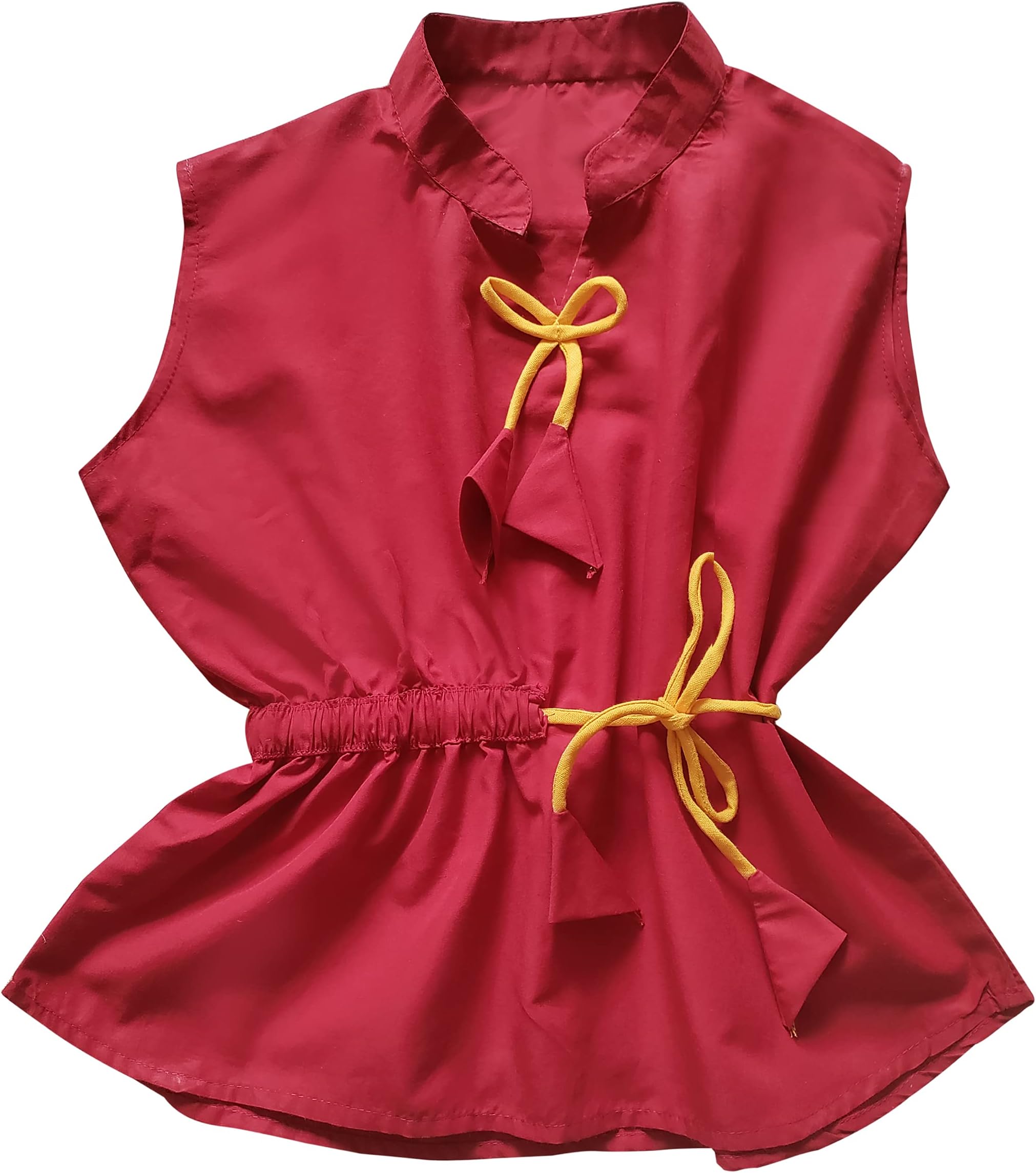 Girls/Kids Designer Red Sleeveless Tops for Comfort and Style Regular Fit