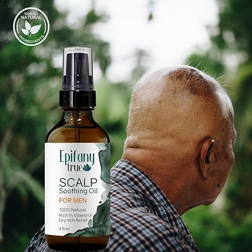 Miniatura 6 de Aceite calmante para el cuero cabelludo para hombres, 2 onzas para piel sensible y seca con picazón, 100% natural, ingredientes antioxidantes ricos