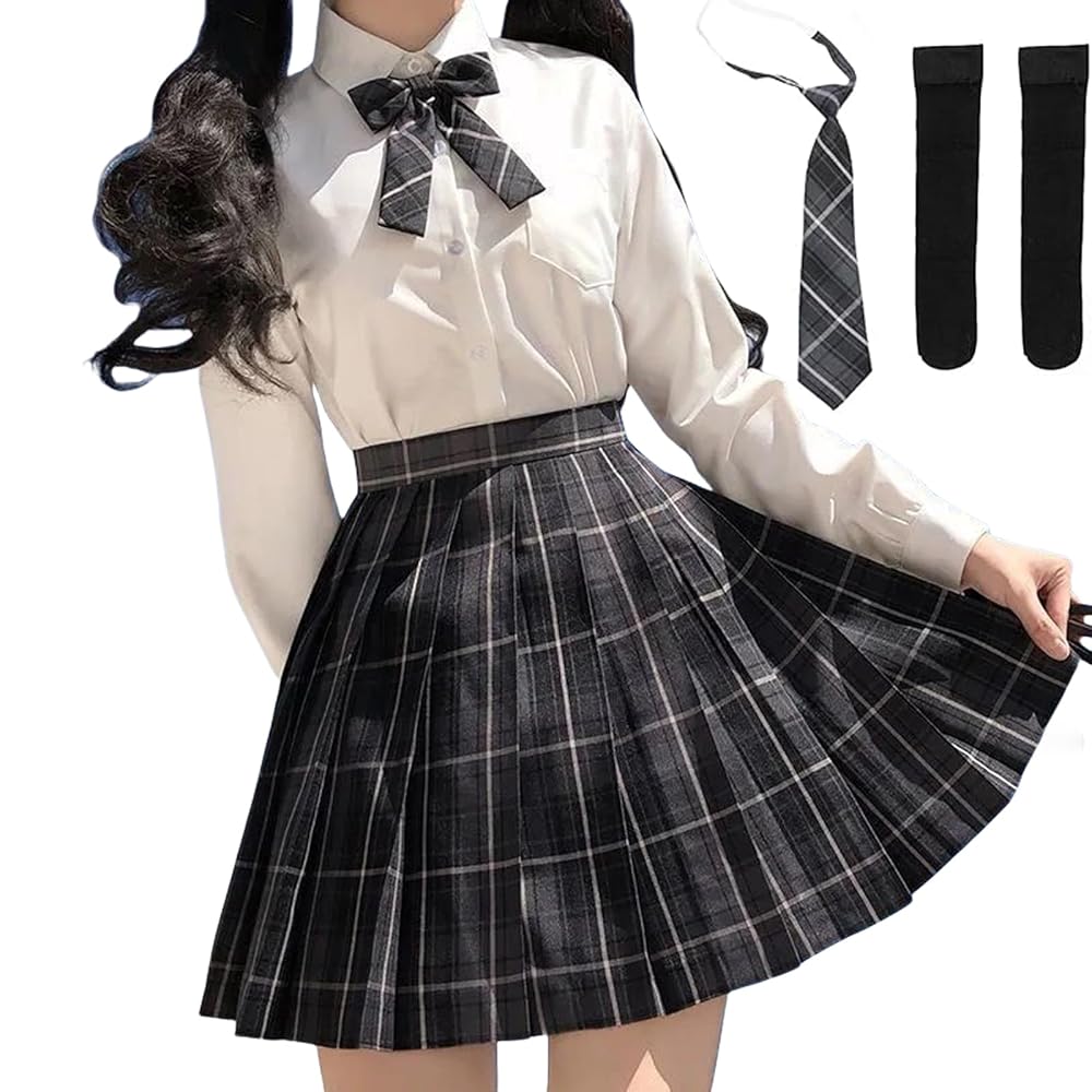 制服コスプレ　ネクタイ　スカート　チェック　ブラウス 女子高生 制服 コスプレ セクシー 「チェック柄 ネクタイ