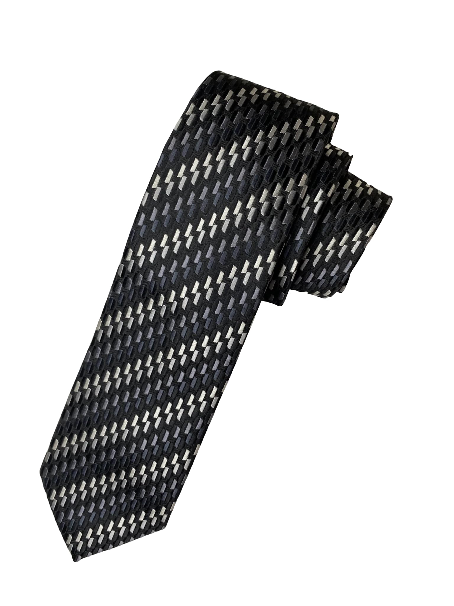 Men’s Slim Necktie - Geometric Diagonal Stripe patterned necktie 2.5" for Business, Weddings and Formal Events.-image-31