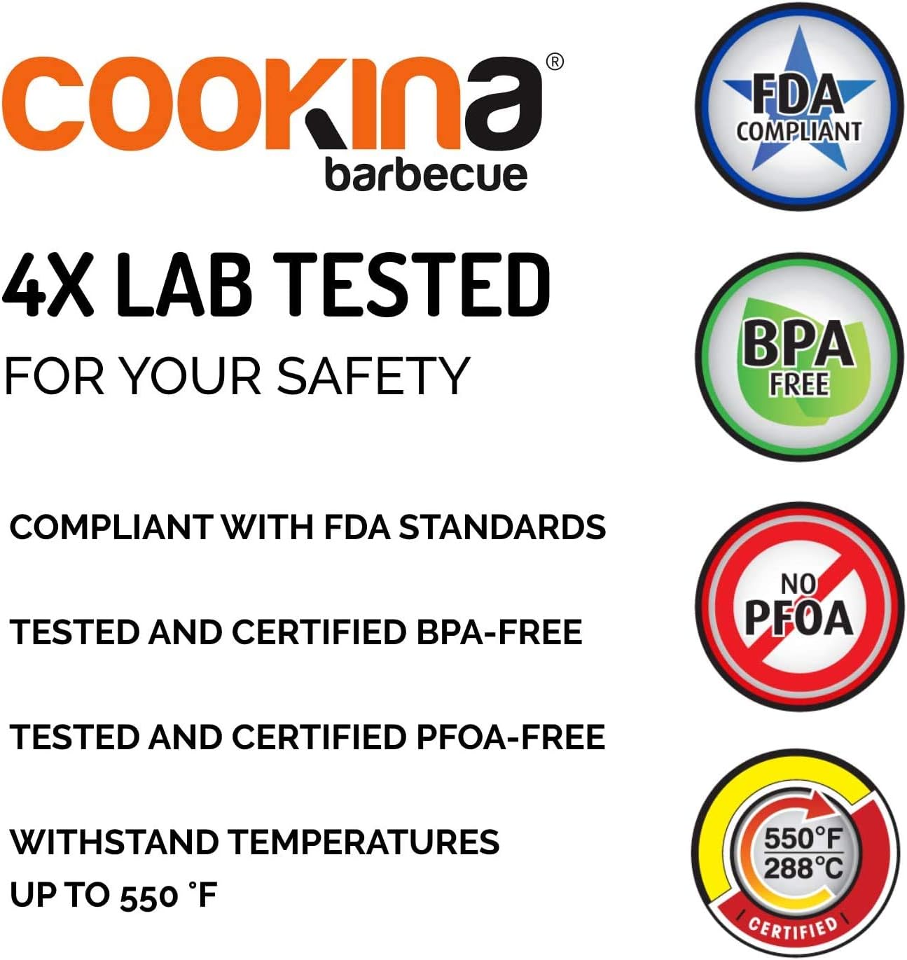 COOKINA Web BB BBQ Reusable Mat (Pack of 2) -100% Non-Stick, Easy to Clean Grilling Sheet for Smokers, as Well as Gas, Charcoal and Electric Barbecues, Black