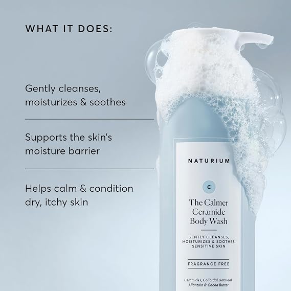 Naturium The Calmer Ceramide Body Wash, Frangrance-Free, Cleansing & Moisturising for Dry, Sensitive Skin, Dermatologist-Tested, Paraben & Cruelty-Free, 16.9 oz / 16.9 oz
