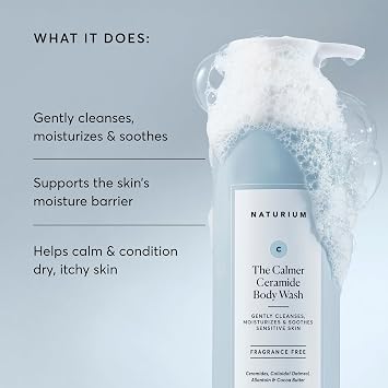 Naturium The Calmer Ceramide Body Wash, Frangrance-Free, Cleansing & Moisturising for Dry, Sensitive Skin, Dermatologist-Tested, Paraben & Cruelty-Free, 16.9 oz / 16.9 oz