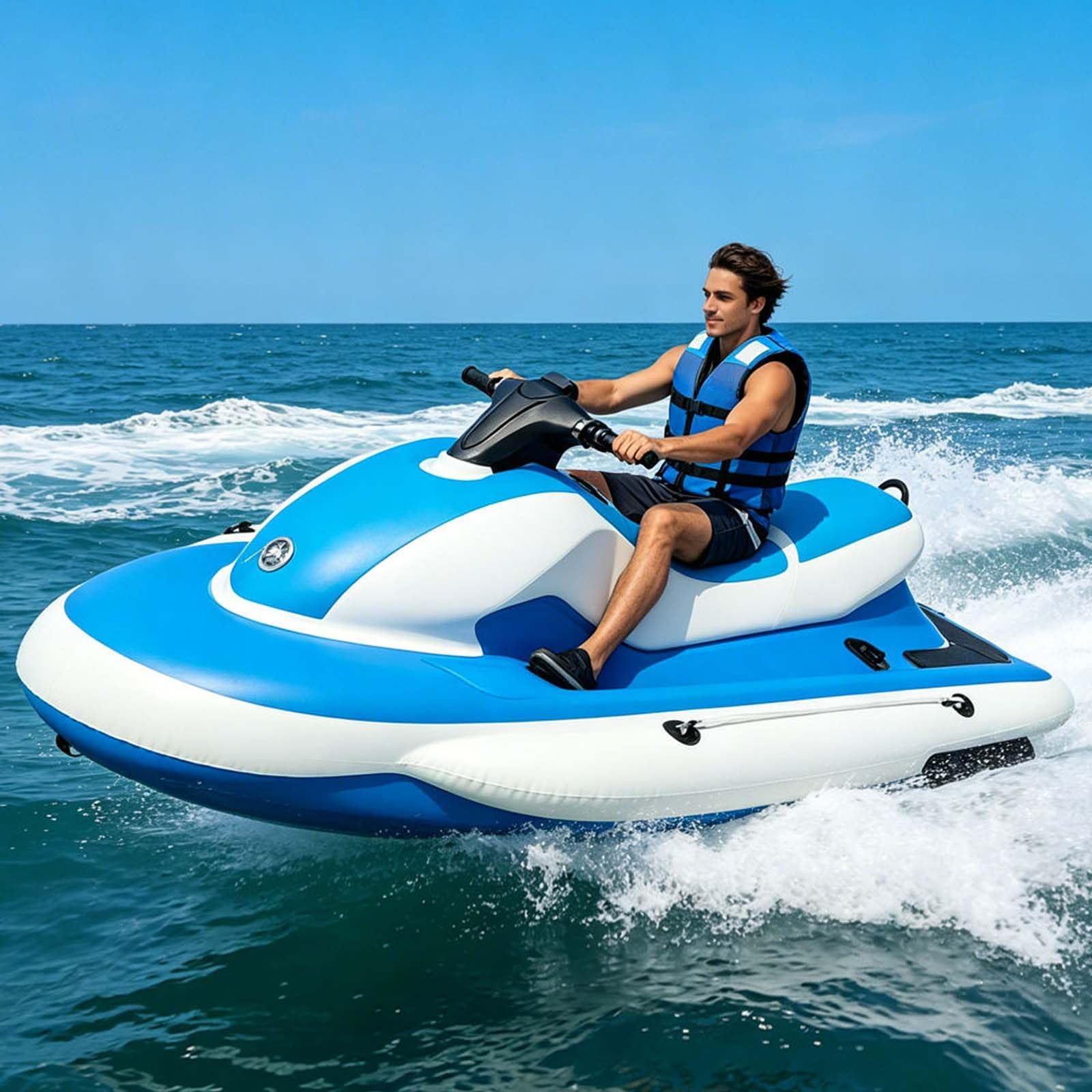 QFGain All-In-One Electric Inflatable Boat Kit – 500W Sea Scooter, Pump, Paddle, SUP Blade, Diving Handle & Fins Boat+500W10A
