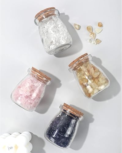 Miniatura 4 de Magic Season Botellas de vidrio decorativas con tapones de corcho (3.3 fl oz. botellas de pudín 12 piezas)