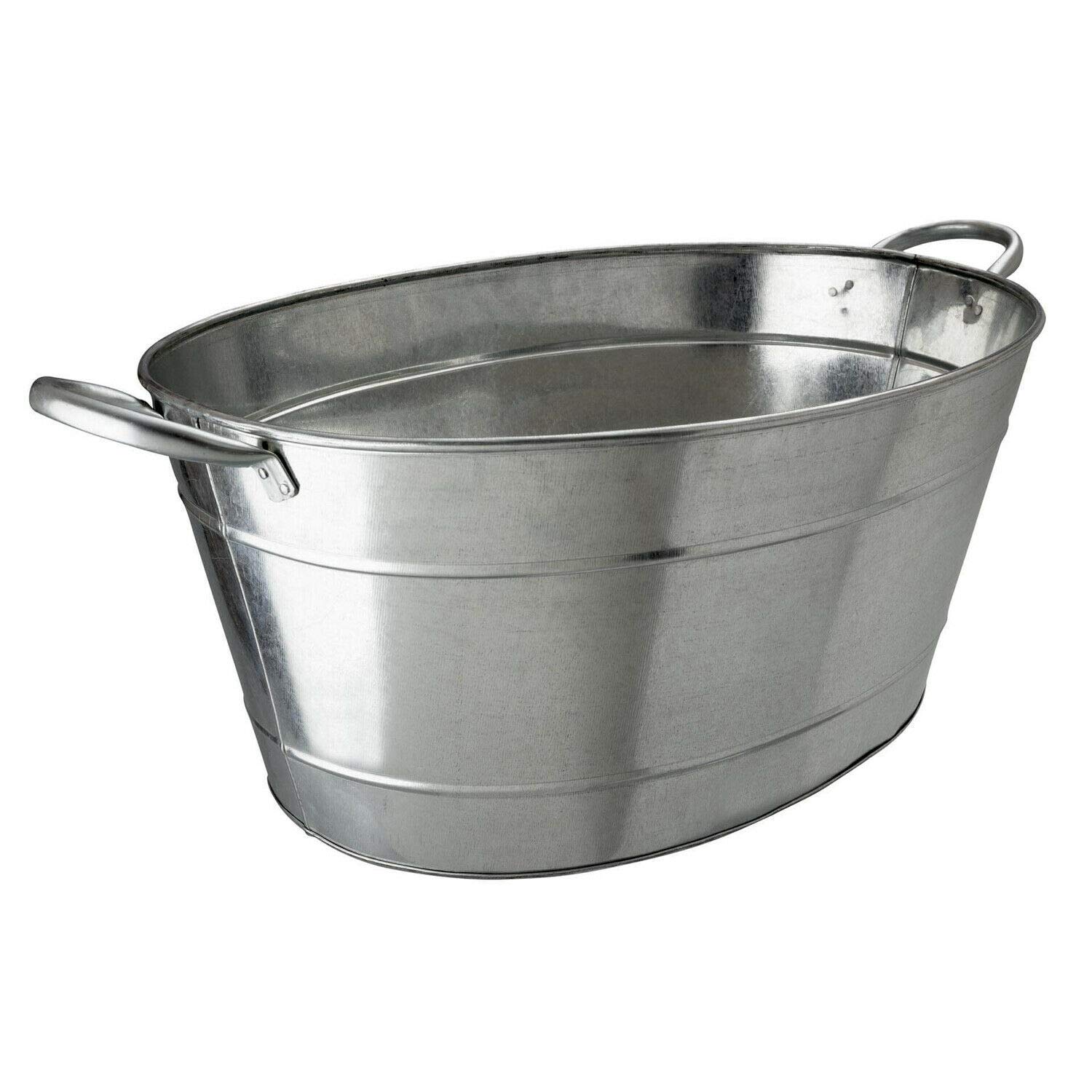 Galvanised Steel Beverage Tub 25L/44 Pint - Beer Ice Bucket Cooler for Bar Hotel