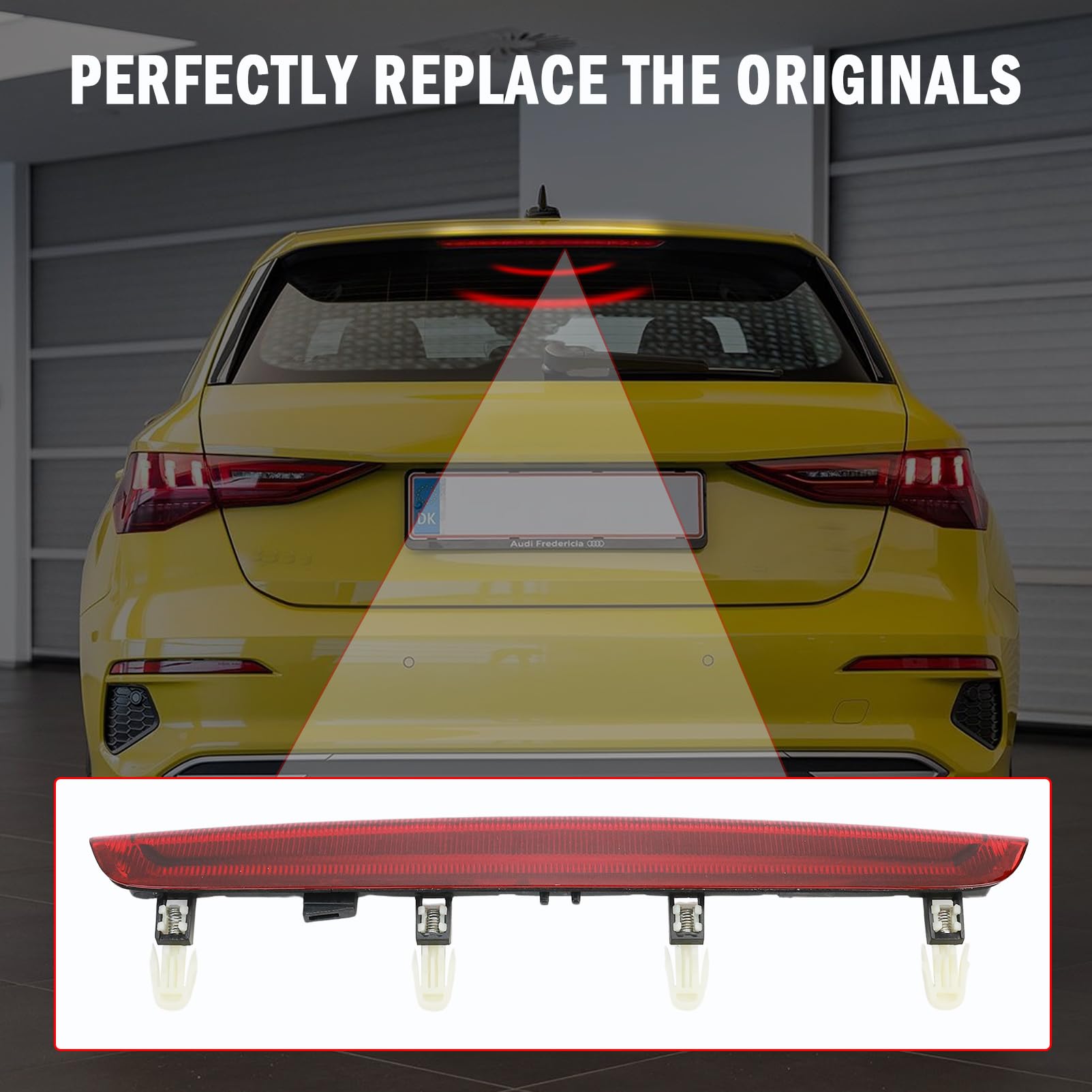 Terza luce freno per A3 8P Sportback S3 RS3 2004-2012 Luce freno ausiliaria per auto ad alta luminosità Luce freno portellone posteriore 8P4945097C