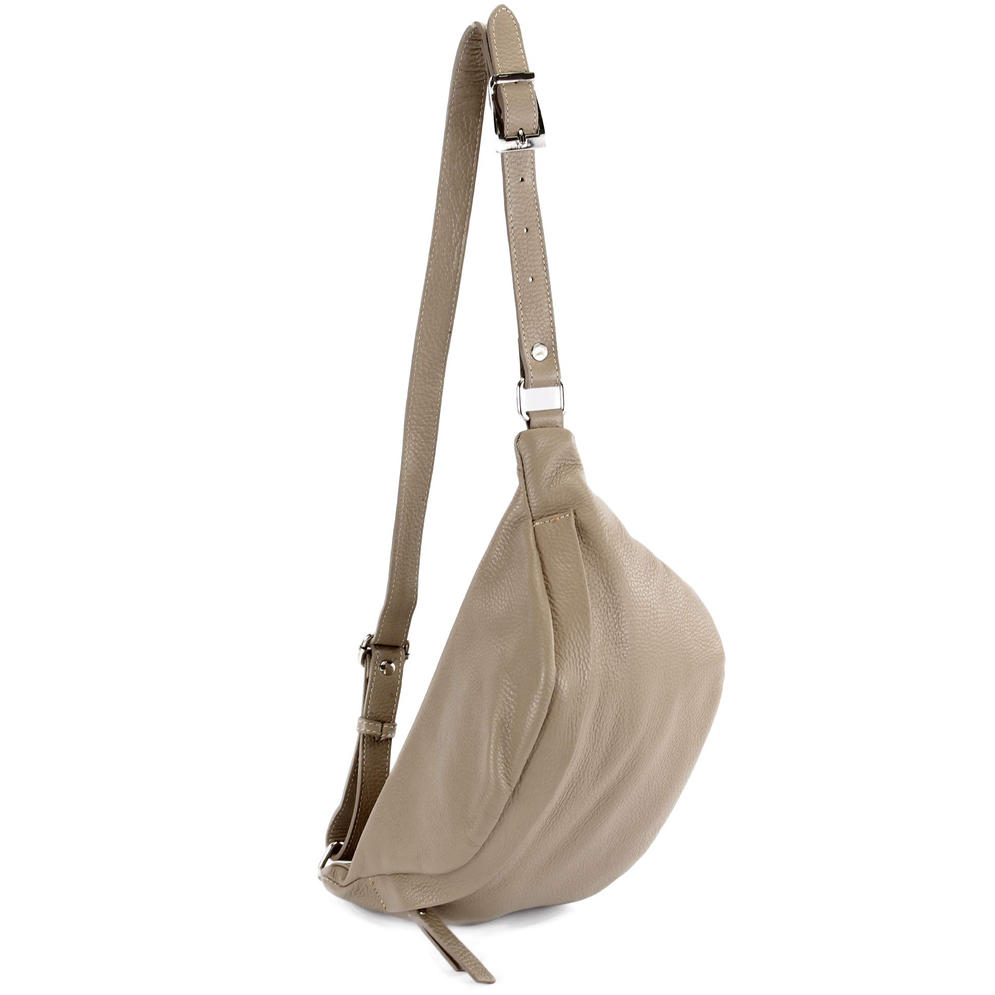 modamoda de T77 Damen Leder Hüfttasche Bauchtasche Crossover Medium Handmade in Italy