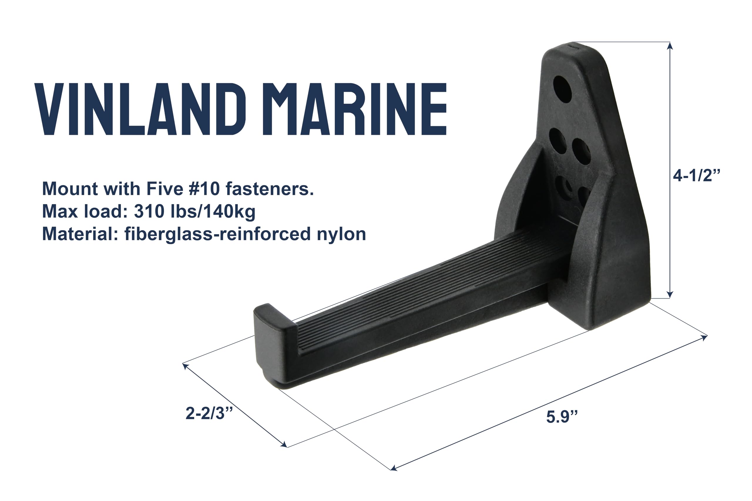 Vinland Marine Nylon Black Folding Mast Step 310 lbs. Max Capacity, Sailboat mast Steps, Sailing, Rigging, Folding Truck Step, Boat Step, Multi-Purpose Step and Grab Handle